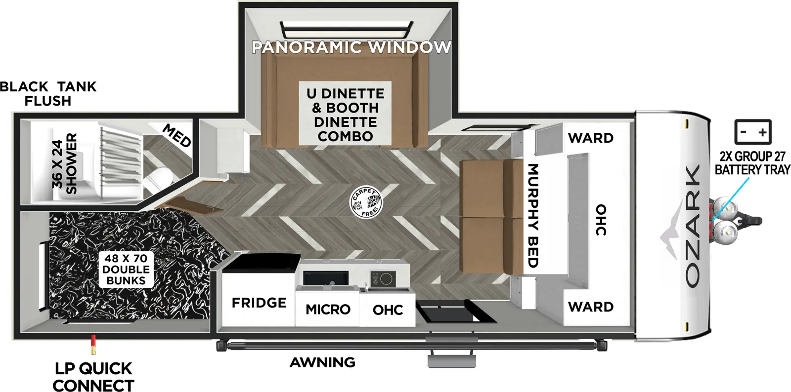 Ozark 1680BSK Floorplan